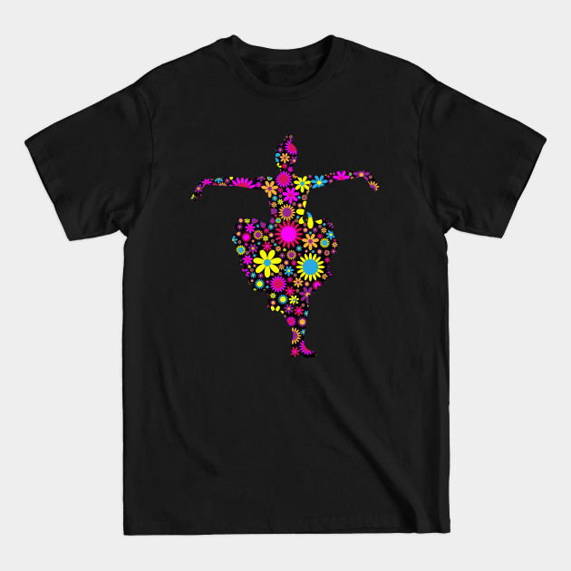 Disover Silhouette of ballerina in floral design 1 - Ballerina - T-Shirt