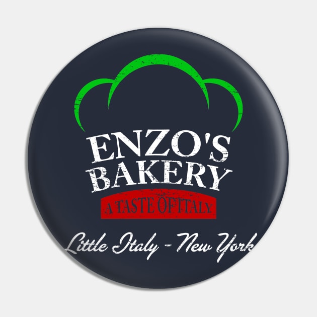 Enzo's Bakery (worn look) Pin by MoviTees.com