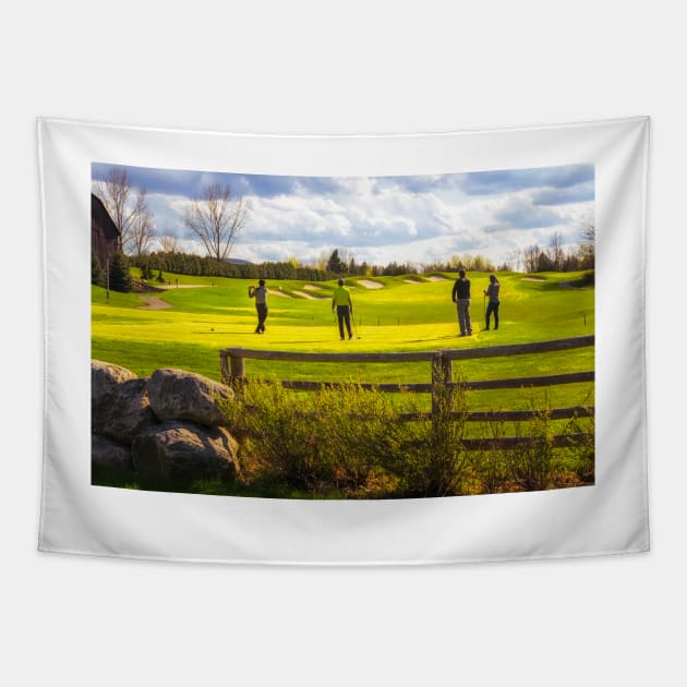 Day On The Golf Course 1 Tapestry by Robert Alsop