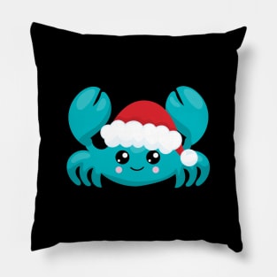 Blue Crab Christmas Pillow