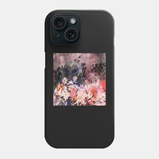 Cosmic Barn Owl in Flower Field Negative Painting Phone Case