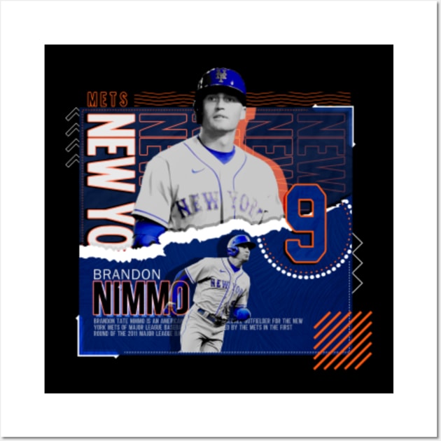 Brandon Nimmo baseball Paper Poster Mets 4 - Brandon Nimmo - Pin