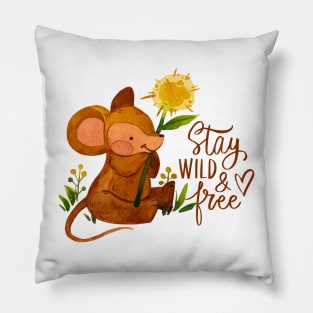 Little Pastel Field Mouse Pillow