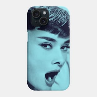 Blue Audrey Hepburn Phone Case