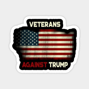 Grunge Veterans Against Trump American Flag Magnet