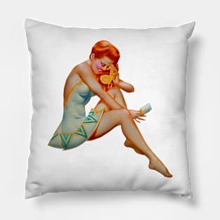 Green Dress - Pin Up Pillow