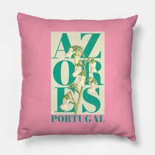 Azores Portugal Floral Design Pillow