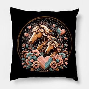 Mom and Baby Horse Pillow