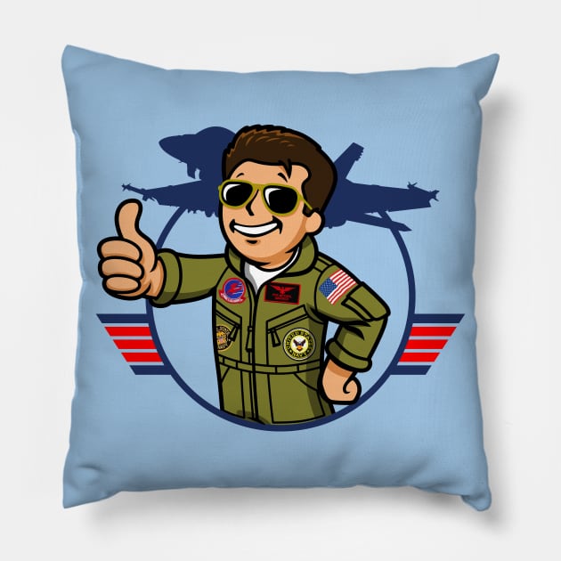 Cool Retro 80's Tom Cruise Action Movie Gamer Mashup Parody Pillow by BoggsNicolas