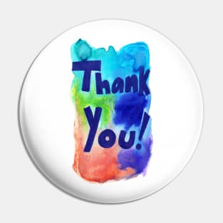 Thank You Watercolor Pin