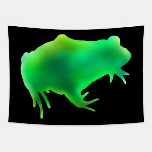 Green Ombre Frog Silhouette Tapestry