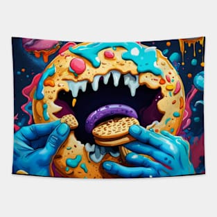 the earth eating a biscuit Tapestry