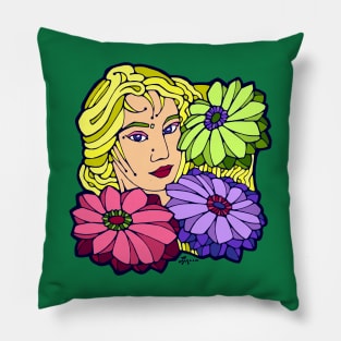 Exotic Blonde and Three Large Blooms Pillow