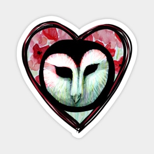 Owl Face Heart Yeah Magnet