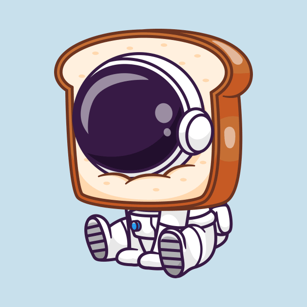Cute Astronaut With Bread Cartoon by Catalyst Labs