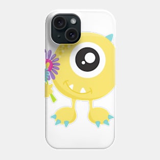 Spring Monster, Yellow Monster, Flowers, Horns Phone Case