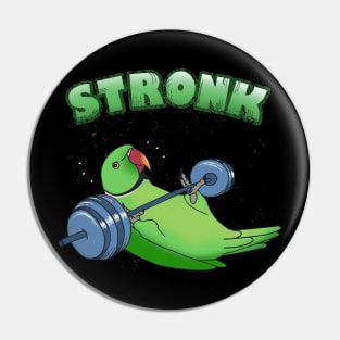 Stronk Green Indian ringneck Fitness Parrot Workout Pin