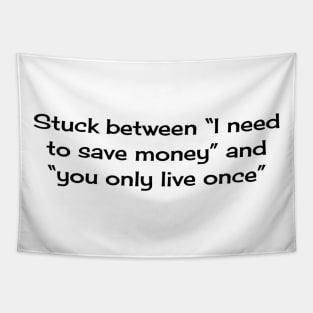 Stuck between “I need to save money” and “you only live once” Tapestry