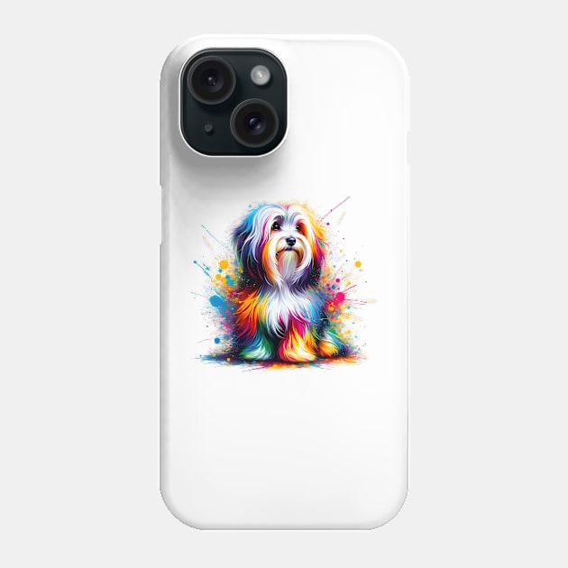 Colorful Abstract Havanese in Vibrant Splash Style Phone Case by ArtRUs