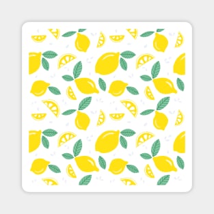 Cute Lemon Pattern - White Magnet