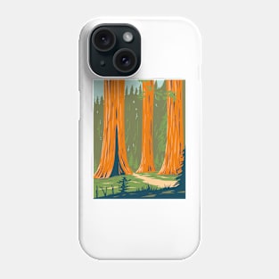 Mariposa Grove of Giant Sequoia in Yosemite National Park near Wawona California WPA Poster Art Phone Case