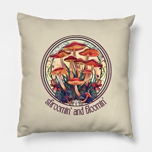 art nouveau mushrooms Pillow