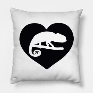 Chameleon Silhouette Heart for Chameleon Lovers Pillow