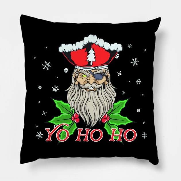 Christmas Pirate - Yo Ho Ho Christmas Pillow by Modern Medieval Design