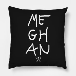 Name Meghan for black background by 9AZ Pillow