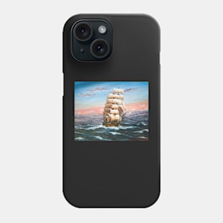 SQUARE RIGGER 'ILLAWARA' STEEL SAILING SHIP AT SUNSET Phone Case