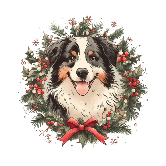 Festive Border Collie Dog by CleverboyDsgns