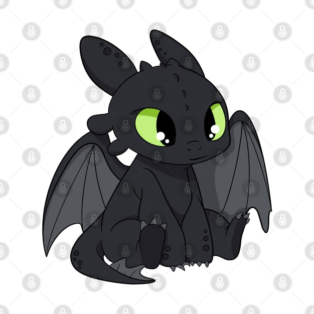 Pretty Toothless, Night fury fanart, How to train your dragon character design by PrimeStore