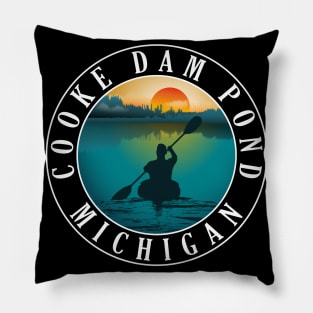 Cooke Dam Pond Kayaking Michigan Sunset Pillow