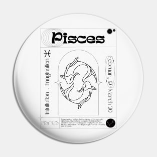 Pisces Zodiac Sign Personality Card Pin