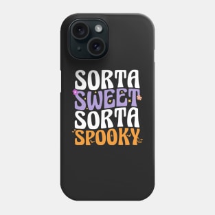 Sorta Sweet Sorta Spooky, Funny Mom Halloween, Flower Pumpkin Phone Case