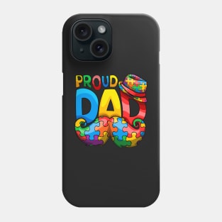 Proud Autism Dad Autism Awareness Day Father Mustache Phone Case