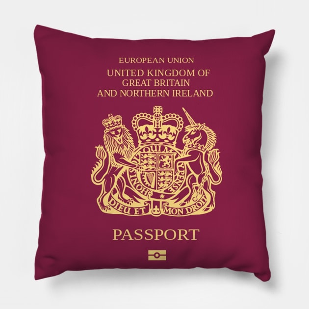 British EU passport Pillow by valentinahramov