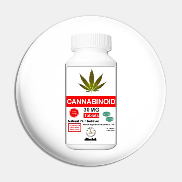 Cannabis Pain Reliever Pin by Crab City Cannabis Concession