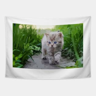 American Shorthair Kitten Digital Painting Tapestry