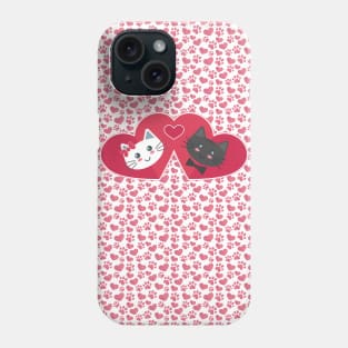 Love. Cats. Hearts. Forever Phone Case