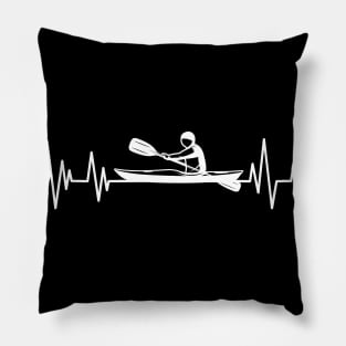 Funny Kayak heartbeat  Quote Kayaker heartbeat Kayak lover Pillow