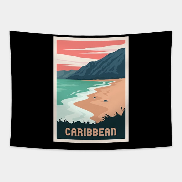 Caribbean vacation poster Tapestry by NeedsFulfilled
