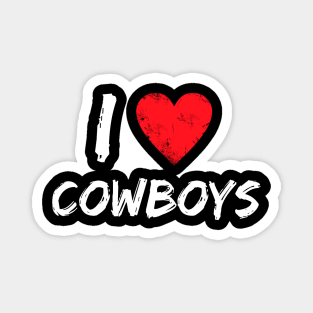 I Love Cowboys Magnet