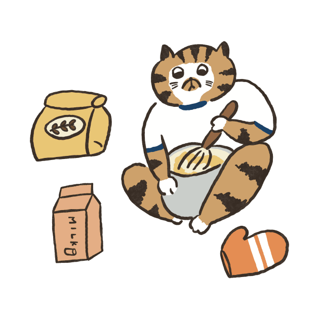 funny cat  making bread by LittleAdong