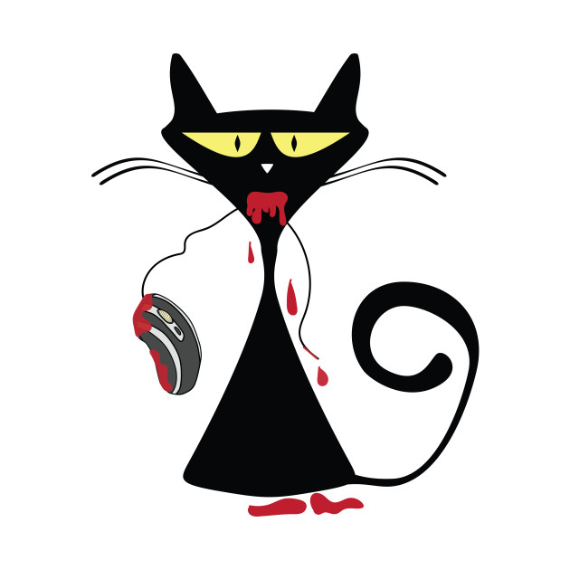 Red Blood Cat with Computer Mouse - Catshirt - Phone Case