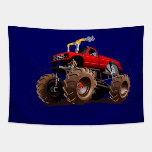 Cartoon monster truck Tapestry