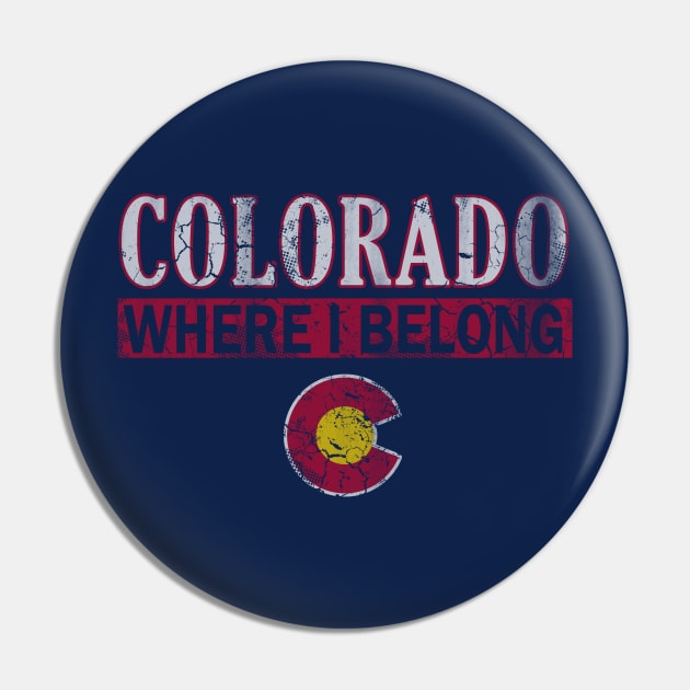 Vintage Colorado Where I Belong Pin by E