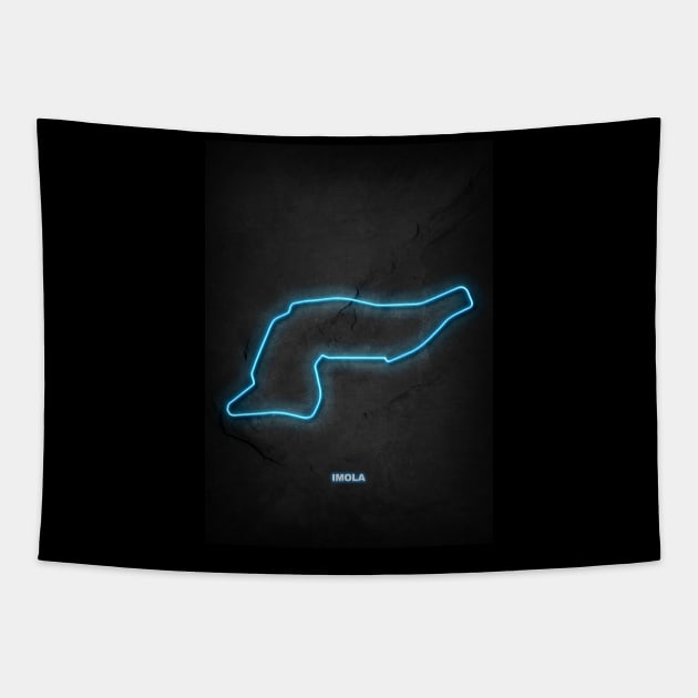 Imola Circuit Neon Tapestry by Durro