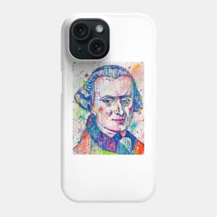 IMMANUEL KANT watercolor and ink portrait Phone Case