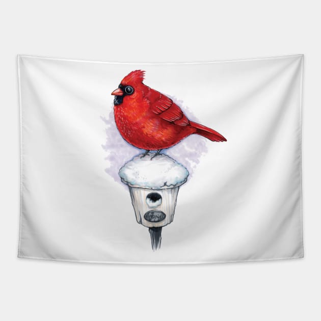 Beautiful Cardinal Bird Tapestry by obillwon